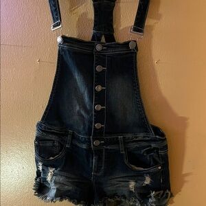 Almost Famous Dark Blue Denim Overalls